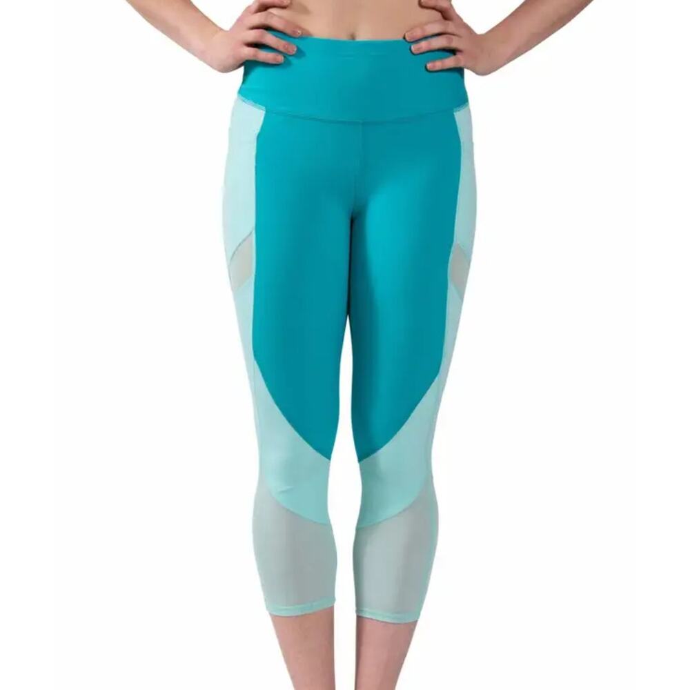 Avia Athleisure Color Block Aquacade Spearming Capri Leggings - Size M - GUC